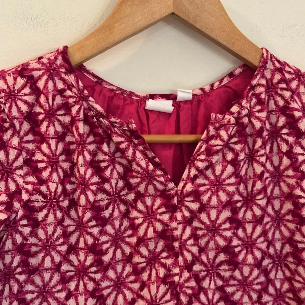 Gap Kids Pink Long Sleeve Dress sz small Flutter Sleeve Tiered Dress
